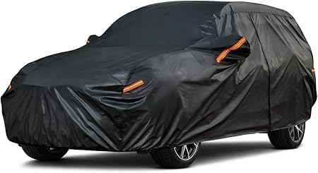 Sedan Car Cover Waterproof All Weather for Automobiles - See Vehicle Size Chart for Accurate Fit - Outdoor Full Exterior Cover Sun Rain Snow UV Protection with Zipper. Size A4 (See Size Chart)