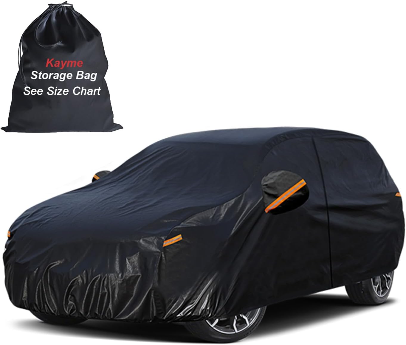 Sedan Car Cover Waterproof All Weather for Automobiles - See Vehicle Size Chart for Accurate Fit - Outdoor Full Exterior Cover Sun Rain Snow UV Protection with Zipper. Size A4 (See Size Chart)