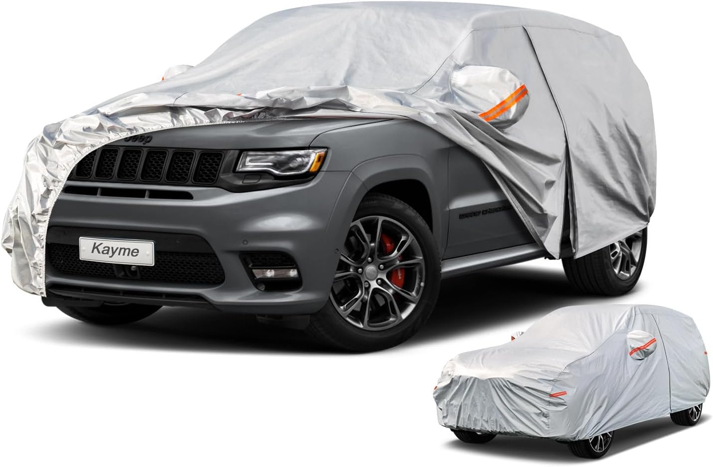 Sedan Car Cover Waterproof All Weather for Automobiles - See Vehicle Size Chart for Accurate Fit - Outdoor Full Exterior Cover Sun Rain Snow UV Protection with Zipper. Size A4 (See Size Chart)