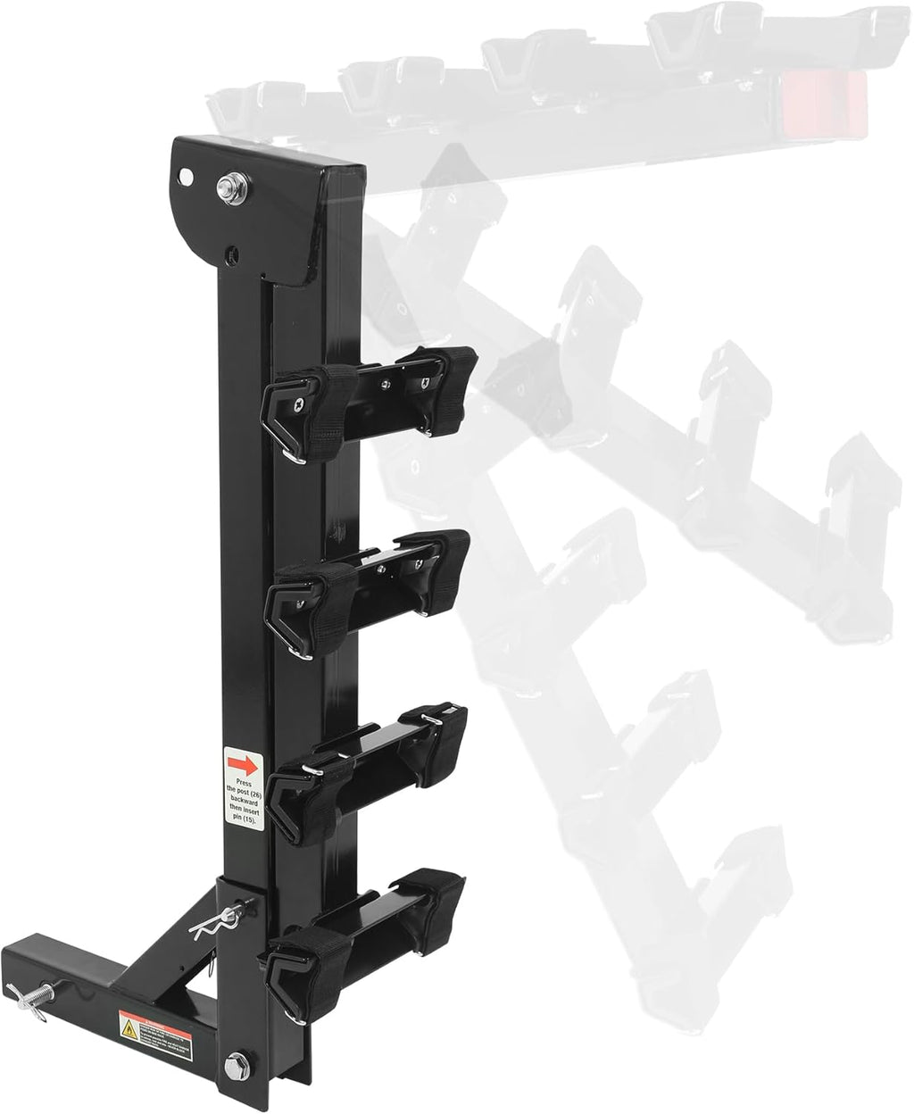 MaxxHaul Hitch Mount 4 Bike Rack 150 lb Capacity Heavy‑Duty Swing Down Design Fits Cars Trucks SUVs and Minivans with Safety Reflector Easy Install (70210)