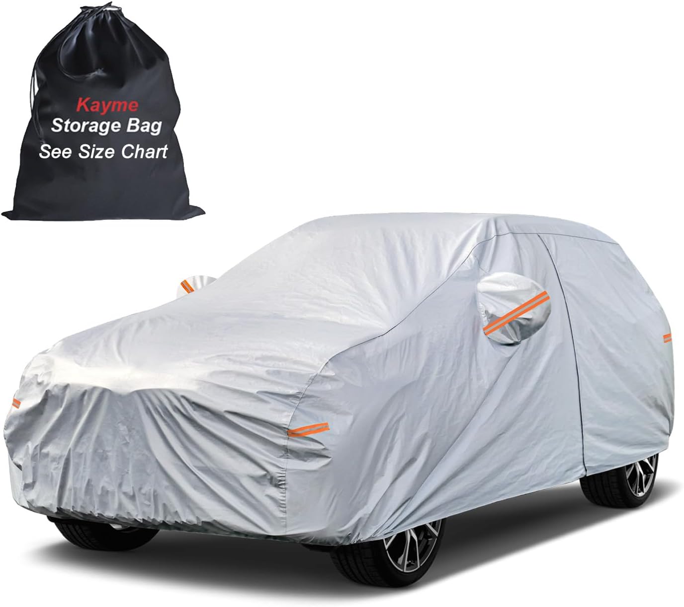 Sedan Car Cover Waterproof All Weather for Automobiles - See Vehicle Size Chart for Accurate Fit - Outdoor Full Exterior Cover Sun Rain Snow UV Protection with Zipper. Size A4 (See Size Chart)