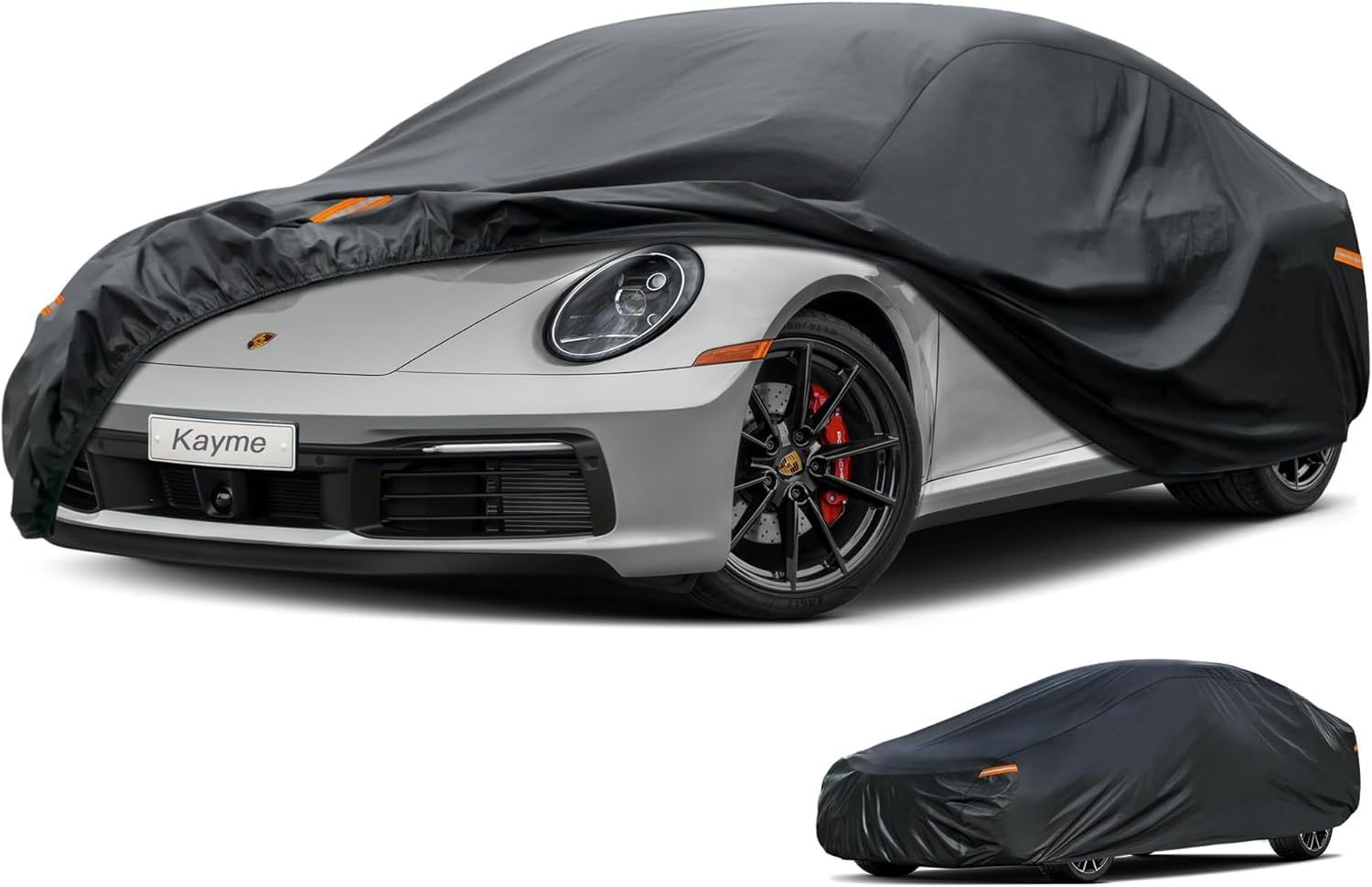 Sedan Car Cover Waterproof All Weather for Automobiles - See Vehicle Size Chart for Accurate Fit - Outdoor Full Exterior Cover Sun Rain Snow UV Protection with Zipper. Size A4 (See Size Chart)