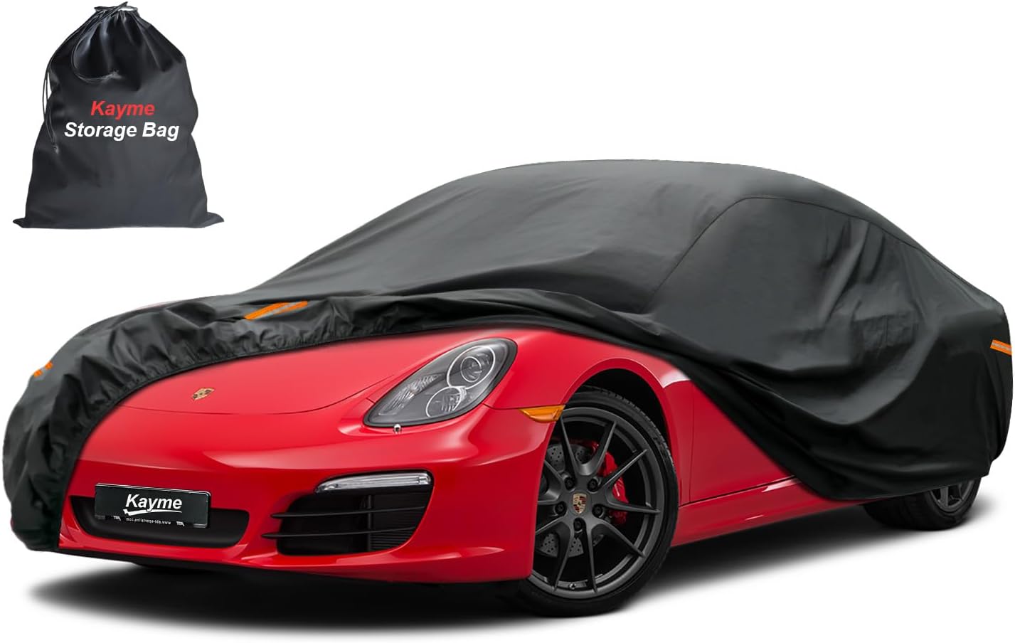 Sedan Car Cover Waterproof All Weather for Automobiles - See Vehicle Size Chart for Accurate Fit - Outdoor Full Exterior Cover Sun Rain Snow UV Protection with Zipper. Size A4 (See Size Chart)