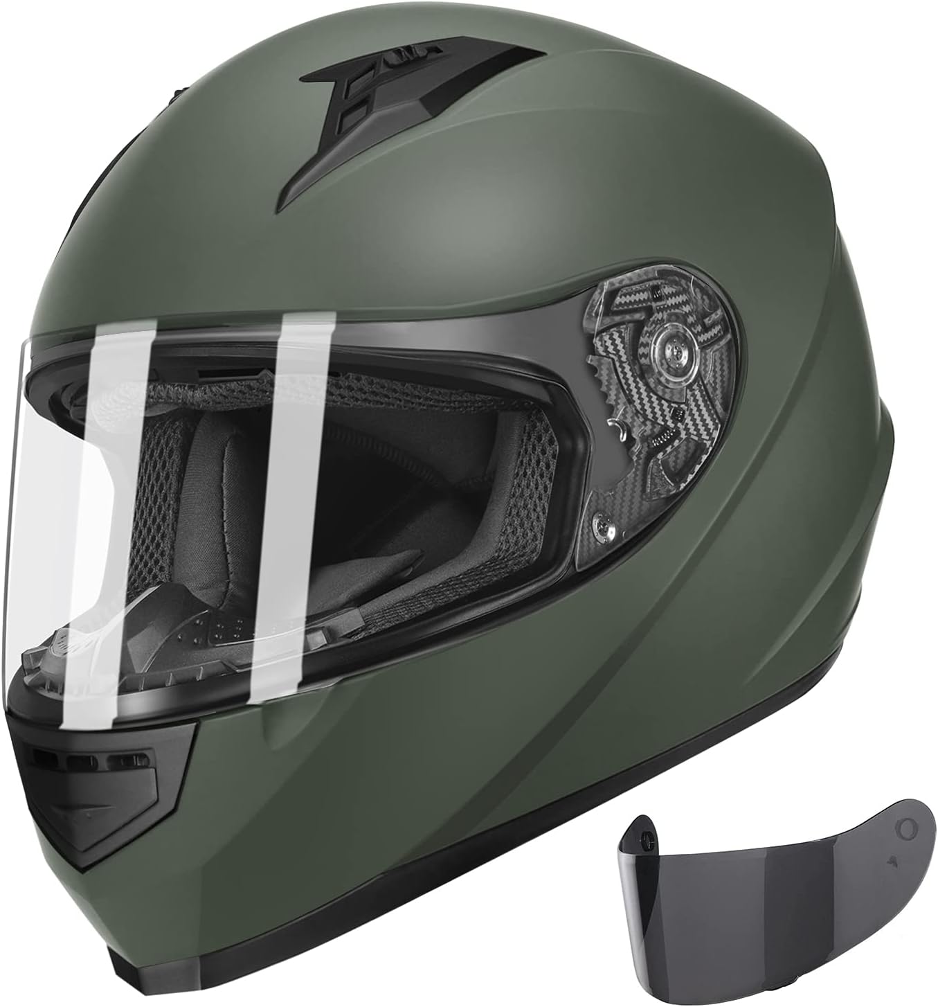 GLX GX11 Compact Full Face Motorcycle Helmet w/ Tinted Visor, DOT | The Art of Snug Comfort, Streamlined