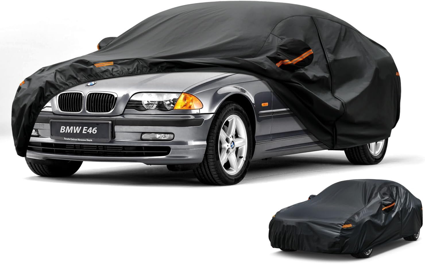 Sedan Car Cover Waterproof All Weather for Automobiles - See Vehicle Size Chart for Accurate Fit - Outdoor Full Exterior Cover Sun Rain Snow UV Protection with Zipper. Size A4 (See Size Chart)