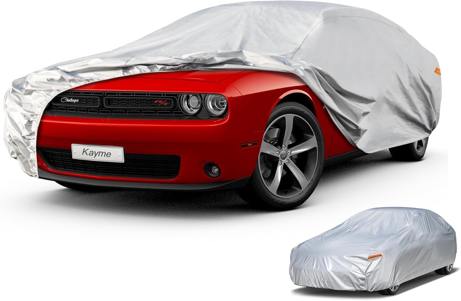 Sedan Car Cover Waterproof All Weather for Automobiles - See Vehicle Size Chart for Accurate Fit - Outdoor Full Exterior Cover Sun Rain Snow UV Protection with Zipper. Size A4 (See Size Chart)